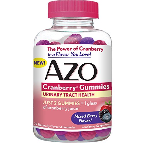 AZO Cranberry Gummies - Urinary Tract Health Dietary Supplement* – Mixed Berry Flavor – Just 2 Gummies Equal One Glass of Cranberry Juice^ - 72 Naturally Flavored Gummies
