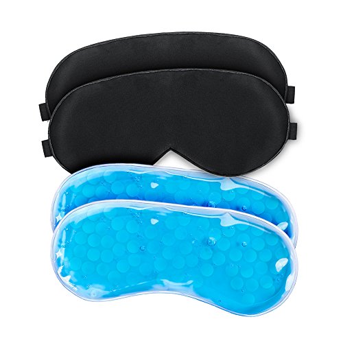WEYN Ice Sleep Eye Mask with Reusable Gel Pad, Hot & Cold Therapy for Insomnia Puffy Eyes & Dark Circles Soft and Comfortable Sleeping Eye Cover With Adjustable Strap