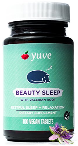 Yuve Natural Sleep Aid Supplement - Non-Habit Forming Vegan Sleeping Pills - Herbal Complex with Valerian Root, Magnesium, Passion Flower - Relax & Calm - Non-GMO, Gluten-Free - 100 Vegetarian Tablets