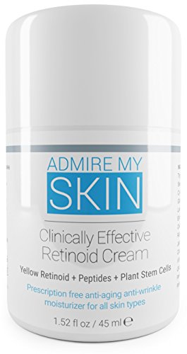 Admire My Skin Retinoid Cream- Compare To Tretinoin, Retin A Cream For Potent Acne Treatment & Anti Aging Moisturizer - Contains Retinoic Acid, Peptides & Plant Stem Cells.