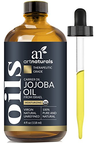 ArtNaturals Organic Jojoba Oil - 4 oz - 100% Pure & USDA Certified Cold Pressed Natural & Unrefined- Great Moisturizer for Face, Hair, Skin, Nails, Lips, Cuticles, Stretch Marks & Sensitive Skin