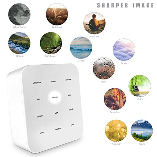 Sharper Image Ultimate Sleep Sound Soother for Adults & Kids, Soothing Musical Machine For Stress & Anxiety Relief, Promotes Healthy Sleeping Pattern With Relaxing White Noises