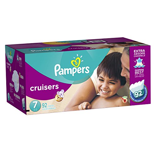 Pampers Cruisers Disposable Diapers Size 7, 92 Count, ECONOMY PACK PLUS