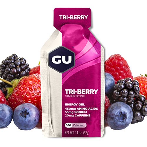 GU Energy Original Sports Nutrition Energy Gel, Tri Berry, 24-Count