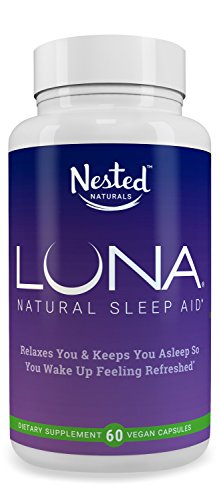 LUNA - #1 Natural Sleep Aid on Amazon - Herbal, Non-Habit Forming Sleeping Pill (Made with Valerian, Chamomile, Passionflower, Lemon Balm, Melatonin & More!) - Nested Naturals Lifetime Guarantee