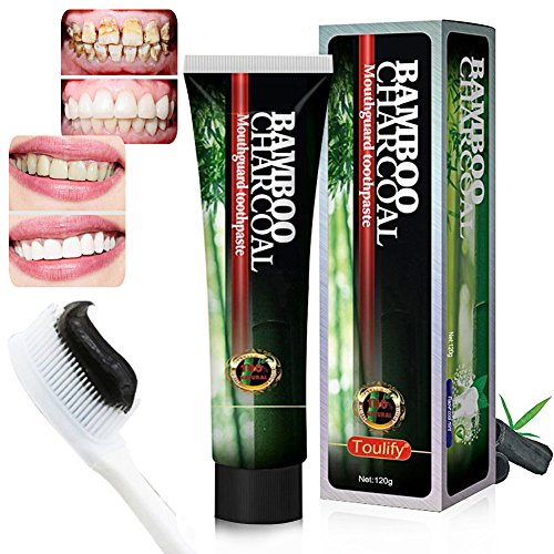 Activated Charcoal Teeth Whitening Toothpaste,Black Bamboo Charcoal Toothpaste Oral Hygiene Teeth Care, Toulifly Remove Coffee Stains (120g)