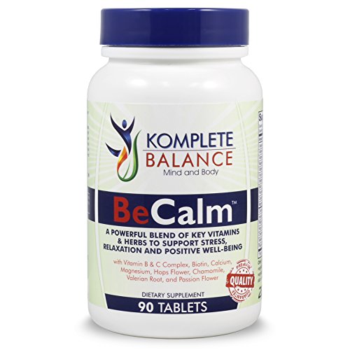 BeCalm Soothing Stress Relief & Anti Anxiety Support Supplement, Herbal Blend Crafted To Support Mental Health, Keep Busy Minds Relaxed, Calm & Focused; B & C Vitamins, Chamomile, Valerian Root & More
