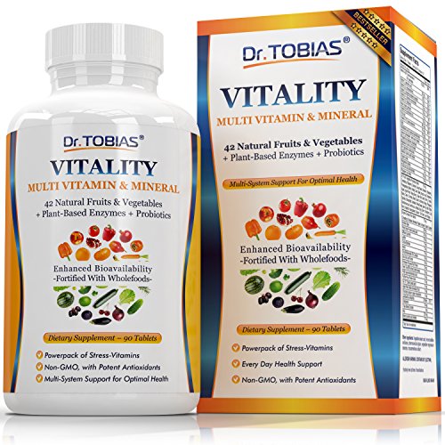 Dr. Tobias Multivitamin for Women and for Men - Enhanced Bioavailability - With Whole Food & Herbal Ingredients, Minerals and Enzymes - Rich in Vitamin B & C - Womens And Mens Daily Vitamins - Non-GMO