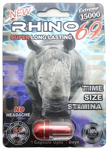 Rhino 69 Sex Pills - 15,000 All Natural Male Enhancement Formula (6 pack)