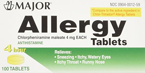 Major Pharmaceuticals Chlorpheniramine 4 mg Tablets, 100 Count