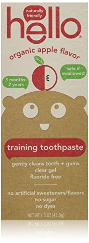 Hello Oral Care Fluoride Free Toddler Training Toothpaste, Organic Apple, 1.5 Ounce