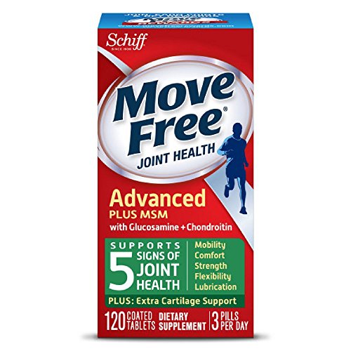 Move Free Advanced Plus MSM, 120 tablets - Joint Health Supplement with Glucosamine and Chondroitin (Pack of 2)
