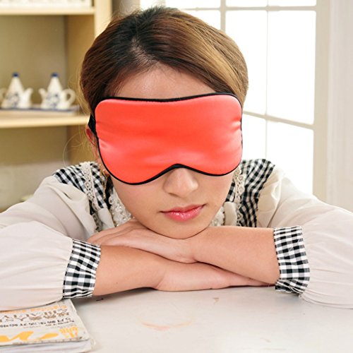 SuPoo Super Soft Traveling Sleep Mask, Sleeping Masks, Hypoallergenic Material, Comfortable, Adjustable, Lightweight, Blocks Out Light, Reduce Insomnia and Other Sleep Disorders (Orange)
