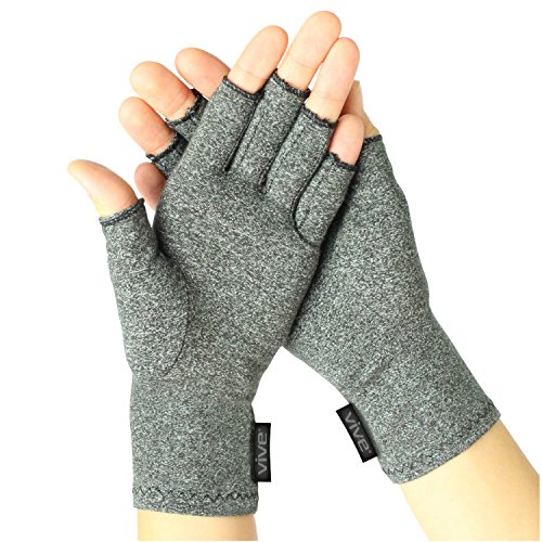 Arthritis Gloves by Vive - Compression Gloves for Rheumatoid & Osteoarthritis - Hand Gloves Provide Arthritic Joint Pain Symptom Relief - Men & Women - Open Finger (Medium)