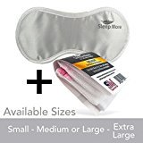 Sleep Mask (LARGE-XL Size) Sleeping Mask for Men or Women. A Quality WHITE Satin Travel Mask and Natural Rest Aid for Sleep Disorders & Insomnia