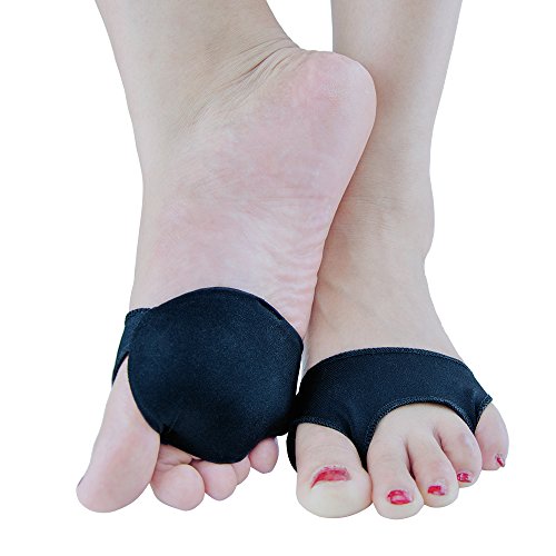 Metatarsal Foot Pads Mortons Neuroma Relief Anti-Slip Ball of Foot Cushions,,Forefoot Cushion Pain Relief for Mortons Neuroma 1 pair(L(balck))