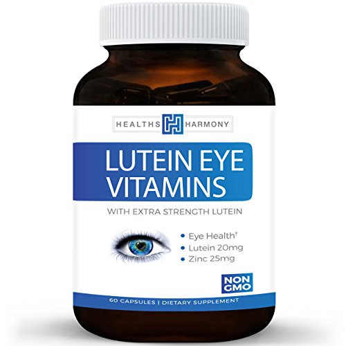Best Lutein Eye Vitamins (NON-GMO) - Vision Support Supplement for Dry Eyes & Vision Health Care - Bilberry - Proudly Made in the USA - 100% Money Back Guarantee - 60 Capsules