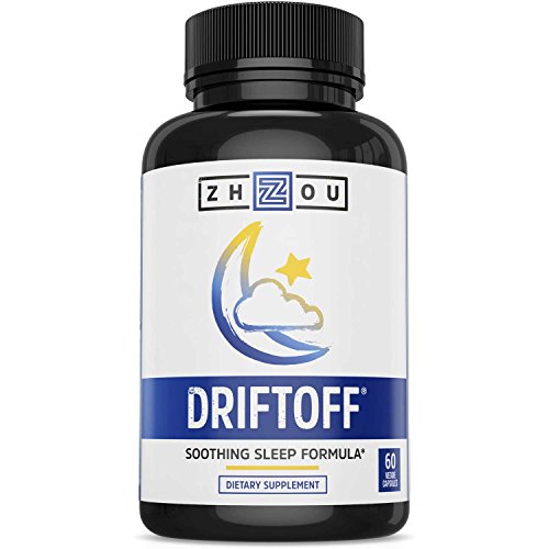 DRIFTOFF Natural Sleep Aid with Valerian Root & Melatonin - Sleep Well, Wake Refreshed - Non Habit Forming Sleep Supplement - Also Includes Chamomile, Tryptophan, Lemon Balm & More - 60 Veggie Caps