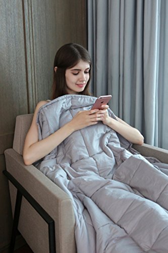 Weighted Blanket by YnM for Adults(12 lbs for 110 lbs individual), Fall Asleep Faster and Sleep Better, Great for Anxiety, ADHD, Autism, OCD, and Sensory Processing Disorder(48''x72'')