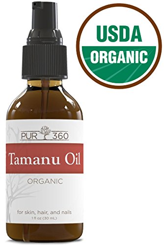 Pur360 Tamanu Oil - Pure Cold Pressed - Best Treatment for Psoriasis, Eczema, Acne Scar, Nail Fungus, Rosacea - Relief for Dry, Scaly Skin, Blisters and More
