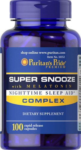 Puritan's Pride Super Snooze with Melatonin Rapid Release Capsules,100 Count