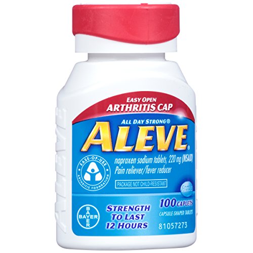 Aleve Easy Open Arthritis Cap Caplets with Naproxen Sodium, 220mg (NSAID) Pain Reliever/Fever Reducer, 100 Count
