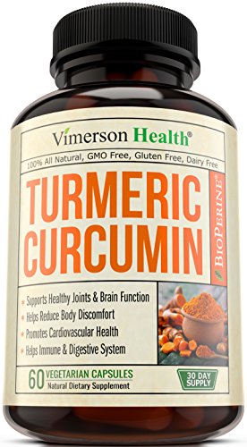 Turmeric Curcumin with Bioperine Joint Pain Relief - Anti-Inflammatory, Antioxidant Supplement with 10mg of Black Pepper for Better Absorption. Best 100% All Natural Non-Gmo Made in USA
