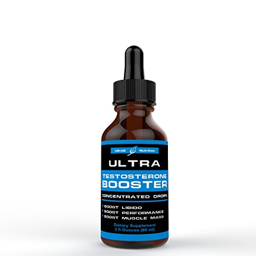 Ultra Testosterone Booster Drops supplement with Natural Tongkat Ali Longjack in liquid form for men + women. Enhances Stamina, Endurance, Strength and Metabolism. Promotes Weight Loss + Fat Burning