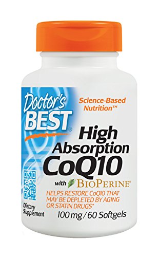 Doctor's Best High Absorption CoQ10 with BioPerine, Gluten Free, Naturally Fermented, Heart Health and Energy Production, 100 mg, 60 SoFtgels