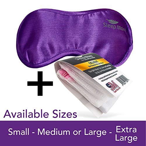 Sleep More (Large-XL) Sleeping Mask for Men or Women, with Free “ONE BAG”. A PURPLE Satin Natural Rest Aid for Sleep Disorders & Insomnia