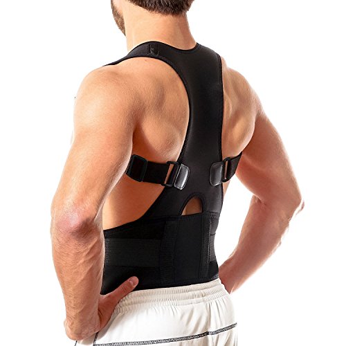 Back Brace Posture Corrector | Best Fully Adjustable Support Brace | Improves Posture and Provides Lumbar Support | For Lower and Upper Back Pain | Men and Women (Large)