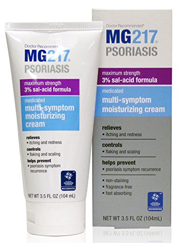 MG217 Psoriasis Cream, 3% Salicylic Acid Multi-Symptom Moisturizing Psoriasis Cream, 3.5 Fluid Ounce