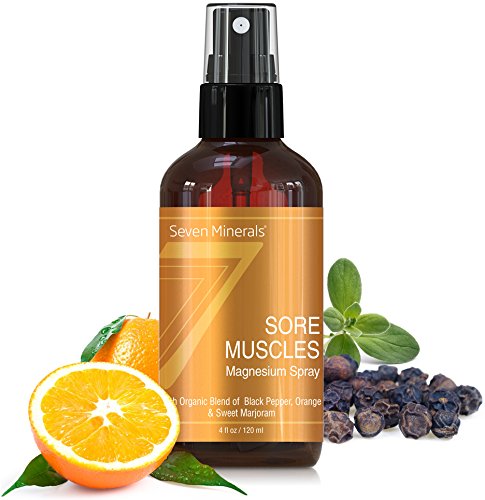 Sore Muscle Relief Magnesium Spray | Made in USA - Organic Blend of Essential Oils (Black Pepper, Orange, Sweet Marjoram) | For Joints, Cramps, Stiffness, Pain Relief, Improved Circulation & More