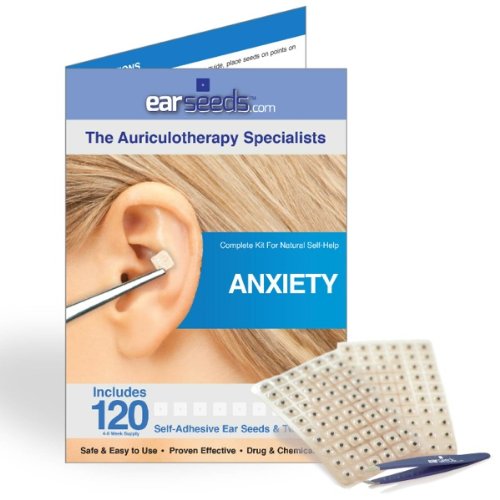 Anxiety Ear Seed Kit- 120 Ear Seeds, Stainless Steel Tweezer by EarSeeds.com