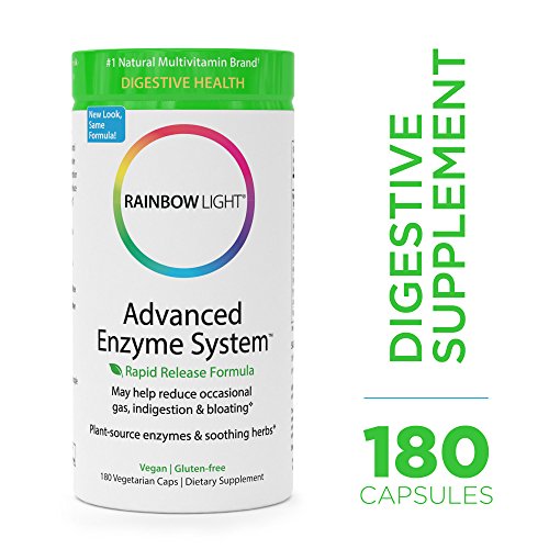 Rainbow Light - Advanced Enzyme System - Plant-Sourced Whole Food Enzyme Supplement, Supports Nutrient Absorption and Digestive Health; Vegan and Gluten-Free - 180 vCaps