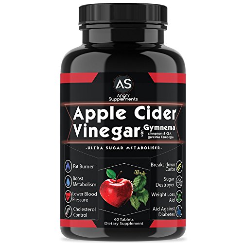 Angry Supplements Apple Cider Vinegar Pills for Weightloss - Natural Detox Remedy Includes Gymnema, Cinnamon, CLAs, and Garcinia for Complete Diet and Health - Best Starter Kit or Gift.