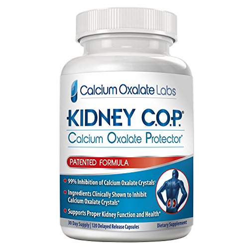 Kidney COP Calcium Oxalate Protector 120 Capsules, Patented Kidney Support & Calcium Oxalate Stone Dissolver Breaker & Crusher Supplement, Clears Removes & Helps Stop Recurrence of Stones