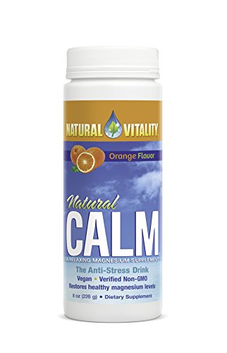 Natural Vitality Magnesium Calm Supplement - Stress Relief Orange Drink, 8 Ounce Anti Stress Drink. Magnesium Supplement