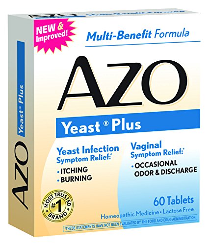 AZO Yeast Plus, Vaginal and Yeast Infection Symptom Relief, Multi-Benefit Dietary Supplement, 60 Count