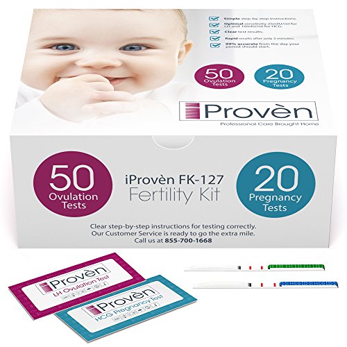 Ovulation Test Strips and Pregnancy Test Kit - 50 LH and 20 HCG - OPK Ovulation Predictor Kit iProven FK-127 (50 LH & 20 HCG)