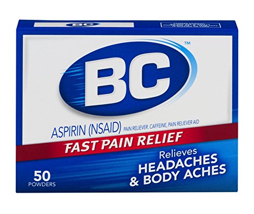 BC Aspirin Fast Pain Relief Powder, Quickly Relieves Pain Due to Headaches, Body Aches and Fever, Contains Caffeine, 50 Powders