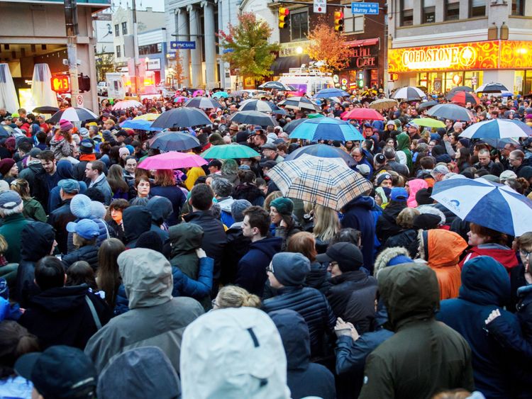Vigil in Pittsburgh after the synagogue shooting