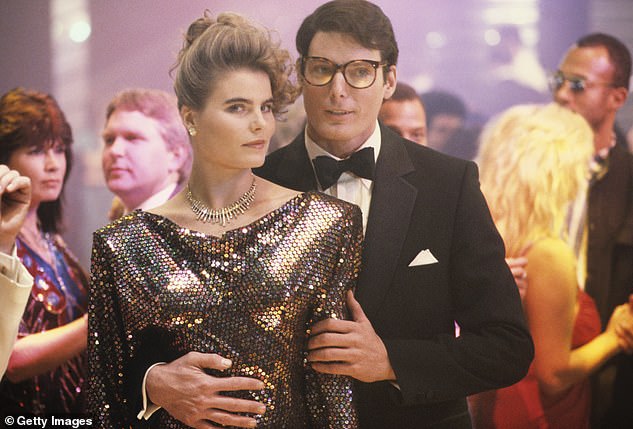 Christopher and Mariel Hemingway during filming of Superman IV: The Quest for Peace