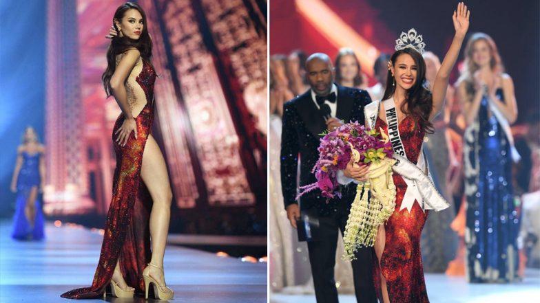 Miss Universe 2018 Winner Catriona Gray From Philippines Wore a ‘Mayon’ Gown Created by Mak Tumang for the Beauty Pageant at Bangkok, Thailand