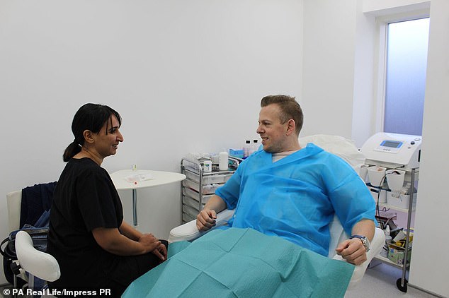Mr Croxton had a P-shot last month, and will have another in January, which costs £1,200 each time. It is a variation of the anti-ageing 'vampire facial' used by Kim Kardashian. 