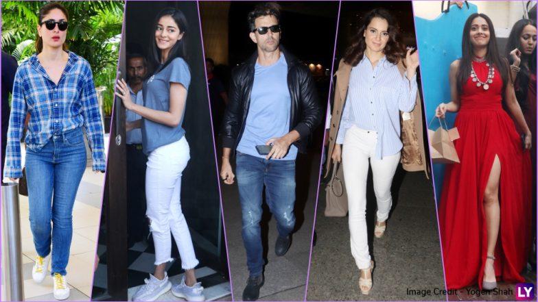 Celeb Spotting! Kareena Kapoor Khan, Kangana Ranaut, Hrithik Roshan, Ananya Pandey, Nushrat Bharucha, and Others (View Pics)