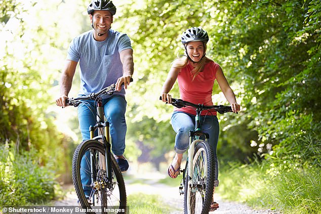 Scientists found cycling halted the decline of grey matter, but said 'just about any physical activity that gets your heart pumping' would have the same effect (stock)