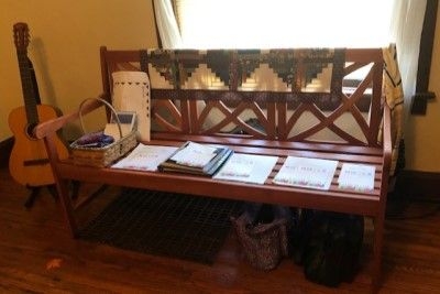 memory bench with piles for each day