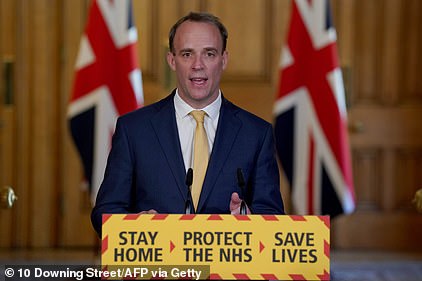 Dominic Raab today said he is 'confident' Boris Johnson will 'pull through' his battle with coronavirus and that the PM will be back in 'short order'