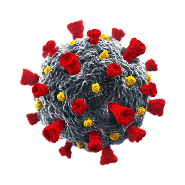 COVID-19 coronavirus cell in 3D illustration
